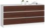Chest of drawers NORE K160 with 6 drawers, white/dark brown