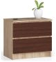 Chest of drawers NORE K60, oak/dark brown