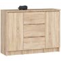 Kummut K100, 2 ukse ja 3 sahtliga, pruun, 101 × 76 × 35 cm
