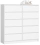 Kummut K120, 10 sahtlit, Valge, 120 × 121 × 40 cm
