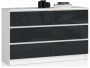 Chest of drawers NORE K120 with 6 drawers, white/dark grey