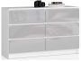 Chest of drawers NORE K120 with 6 drawers, white/light gray