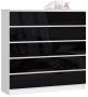 Kummut K120 CLP, 10 sahtlit, valge/must, 120 × 121 × 40 cm
