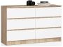Kummut K120 CLP, 6 sahtlit, valge/pruun, 120 × 77 × 40 cm