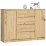 Kummut K140, 2 ust, 4 sahtlit, Pruun, 138 × 99 × 40 cm