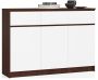 Kummut K140, 3 ust, 3 sahtlit, valge/pruun, 138 × 99 × 40 cm