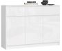 Kummut K140 3D, 3 sahtlit ja 3 ust, valge, 138 × 99 × 40 cm