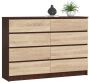 Kummut K140, 8 sahtlit, Pruun/tamm, 138 × 99 × 40 cm