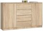 Kummut K160, 2 ust, 4 sahtlit, Pruun, 160 × 99 × 40 cm