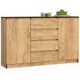 Kummut K160, 2 ust ja 4 sahtlit, pruun, 160 × 99 × 40 cm