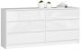 Chest of drawers NORE K160 with 6 drawers, glossy white