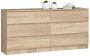 Chest of drawers NORE K160 with 6 drawers, oak color