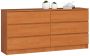 Chest of drawers NORE K160 with 6 drawers, light brown