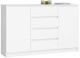 Kummut K160 CLP, 2 ust ja 4 sahtlit, Valge, 160 × 99 × 40 cm