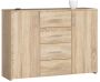 Kummut K45, 4 sahtlit, 2 ust, pruun, 110 × 80 × 35 cm
