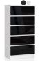 Kummut K60, 5 sahtlit, valge/must, 60 × 121 × 40 cm