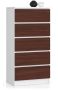Chest of drawers NORE K60 with 5 drawers, white/dark brown