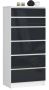 Chest of drawers NORE K60 with 6 drawers, white/gray