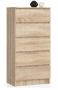 Kummut K60 CLP, 5 sahtlit, Tamm, 60 × 121 × 40 cm