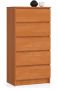 Kummut K60, 5 sahtliga, lepapruuni, 60 × 121 × 40 cm