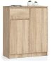 Kummut K80, 2 ust ja 1 sahtel, Pruun, 80 × 99 × 40 cm