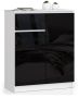 Kummut K80 CLP, 1 sahtel, 2 ust, valge/must, 80 × 99 × 40 cm