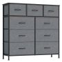 SONGMICS chest of drawers, 4 fabric drawers, Grey, 98.8 × 73.7 × 30 cm