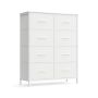 SONGMICS LGS124BH04 Chest of Drawers, 8 Drawers, White, 76.7 × 95.2 × 30 cm