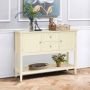 Chest of drawers, With 2 drawers and a cabinet, White, 117 × 86.5 × 38 cm