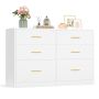 VASAGLE CUSTOS chest of drawers, 6 drawers, White, 40 × 78 × 119 cm
