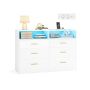 VASAGLE CUSTOS chest of drawers, with LED lighting, White, 40 × 81.2 × 119 cm