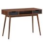 Computer desk, 2 drawers, Oak, 43.5 × 31 × 20 inches