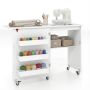 Computer desk, 3 hidden containers, White, 118.5 × 79.5 × 40 cm