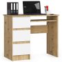 Arvutilaud A-6 CLP, vasakpoolne, 3 sahtlit, pruuni-valge, 90 × 77 × 50 cm