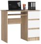 Arvutilaud A-6, parempoolne, 3 sahtlit, pruuni ja valget värvi, 90 × 77 × 50 cm