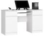 Arvutilaud A5, 2 sahtlit, Valge, 135 × 77 × 50 cm