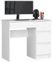 Arvutilaud AKORD A-7 CLP, parempoolne, 4 sahtlit, Valge, 90 × 77 × 50 cm