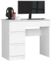 Arvutilaud AKORD A-7 CLP, vasakpoolne, 4 sahtlit, Valge, 90 × 77 × 50 cm