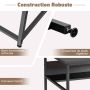 Computer desk, with shelf and CPU stand, black/brown, 120 × 60 × 75 cm