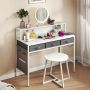 Computer desk, with stool, White, 110 × 95.5 × 50 cm