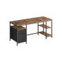 Arvutilaud VASAGLE LWD047B16, 2 riiulit, 160 × 76 × 60 cm