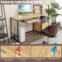 Computer desk, H-shaped, 2 drawers, 140 × 50 × 110 cm