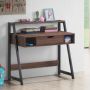 Computer desk, with bookshelf, Brown, 90.17 × 50.8 × 91.44 cm