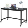 Computer desk, with casters, Black, 120 × 75 × 60 cm