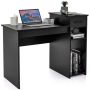 Computer desk, With drawer and shelves, Black, 102 × 82 × 50 cm