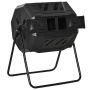 Kompostikast, 2 kambrit, 160 l, Must, 71 × 96 × 64 cm