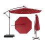 Cantilever patio umbrella, 32 LED lights, Red, 300 × 300 × 250 cm