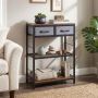 Console table, 2 drawers, Brown/black, 60 × 81 × 30 cm