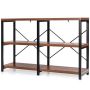 Console table, 3-tier, 2 shelves, Gray/brown, 119.38 × 33.02 × 76.2 cm