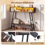 Console table, 3-tier, RGB LED, 100 × 86.5 × 20 cm